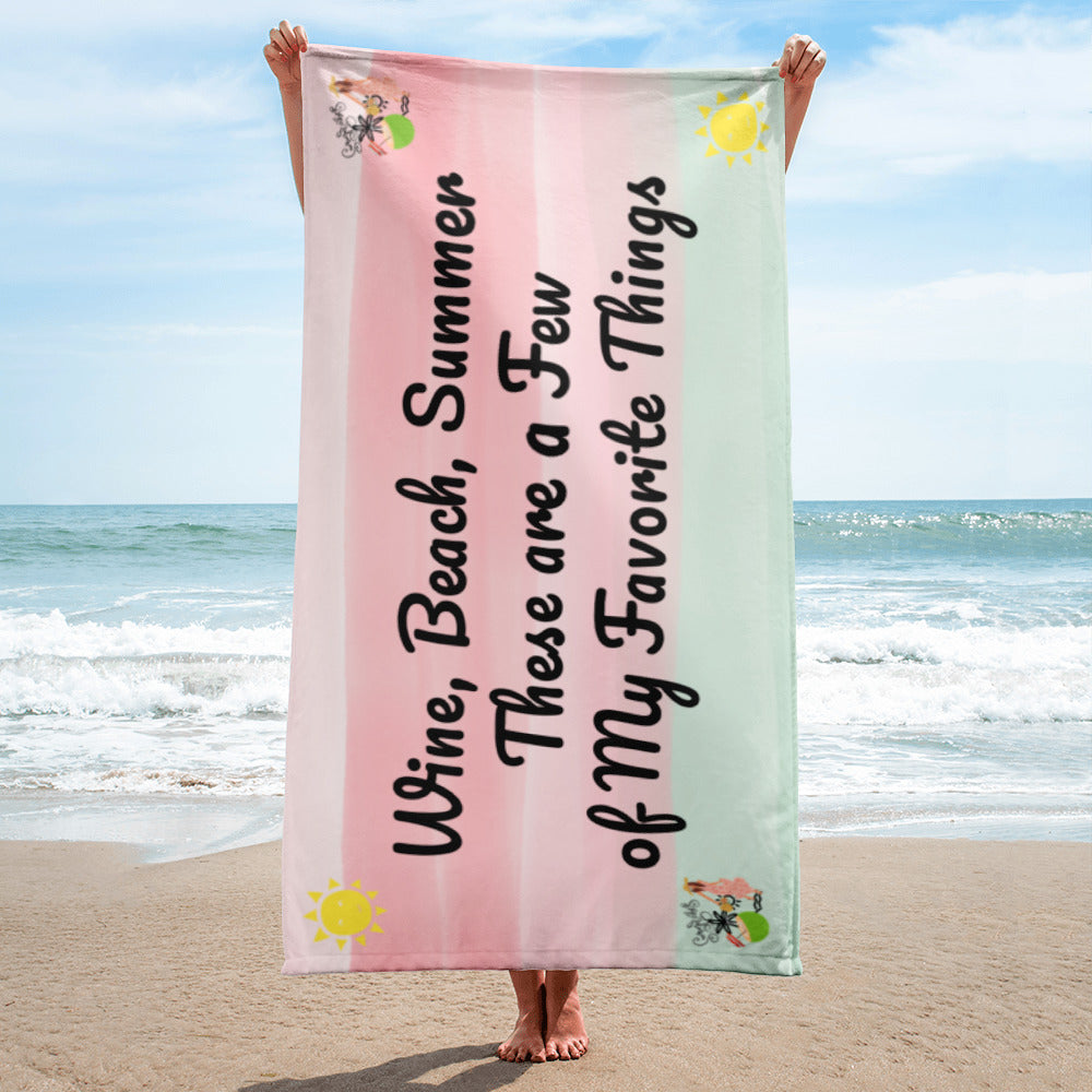 Wine, Beach, Summer Towel