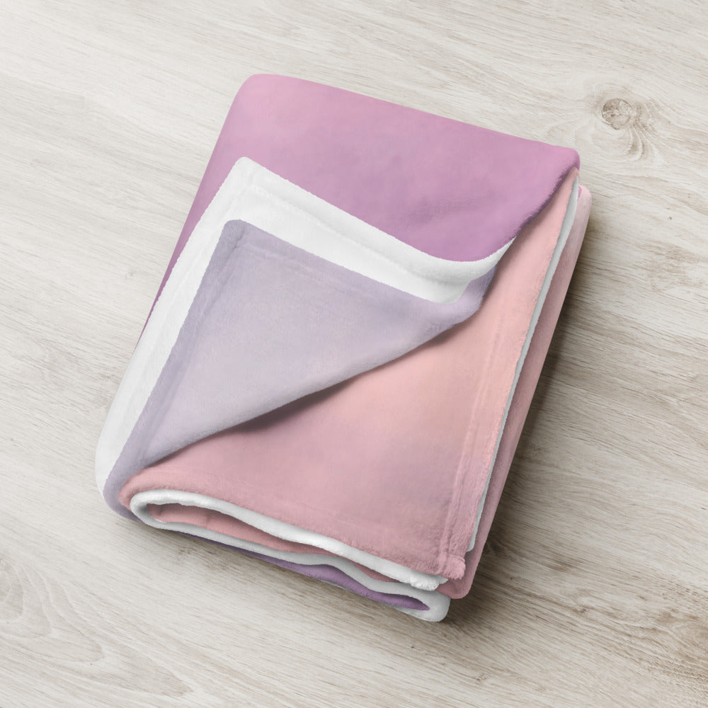 Pink Cloudy Sky Throw Blanket