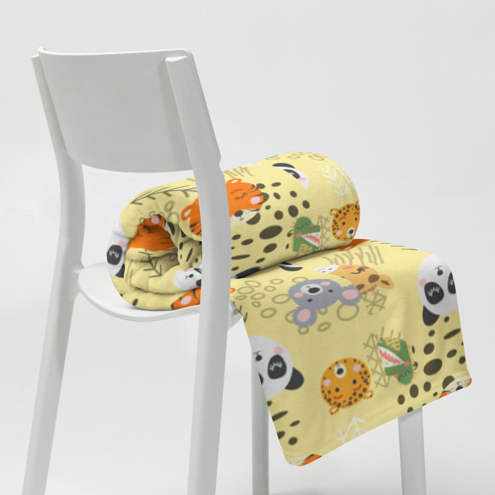 Kids Animal Print Throw Blanket
