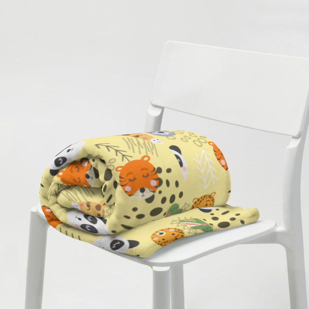 Kids Animal Print Throw Blanket
