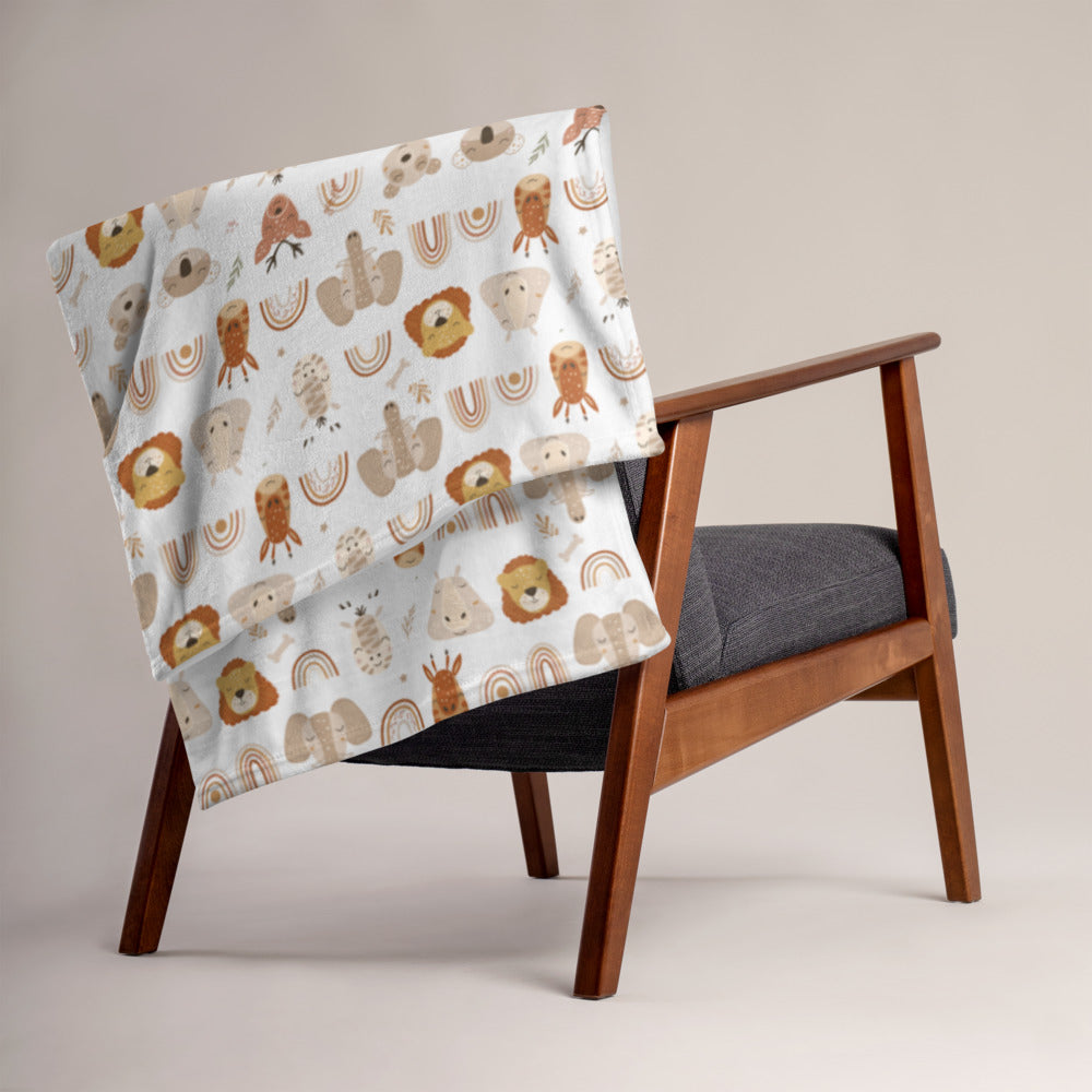 Fun Animal Print Kids Throw Blanket