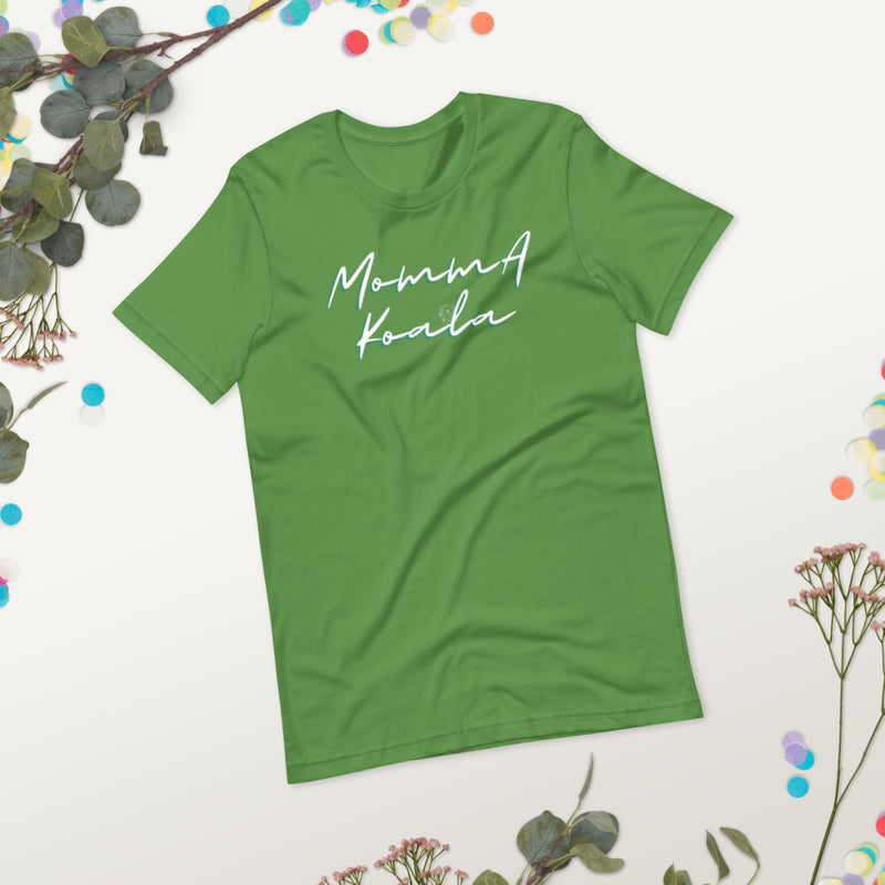 Momma Koala Cursive Design T Shirt