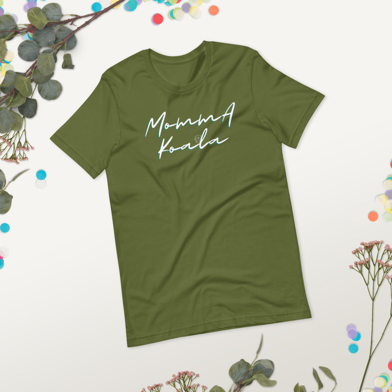 Momma Koala Cursive Design T Shirt