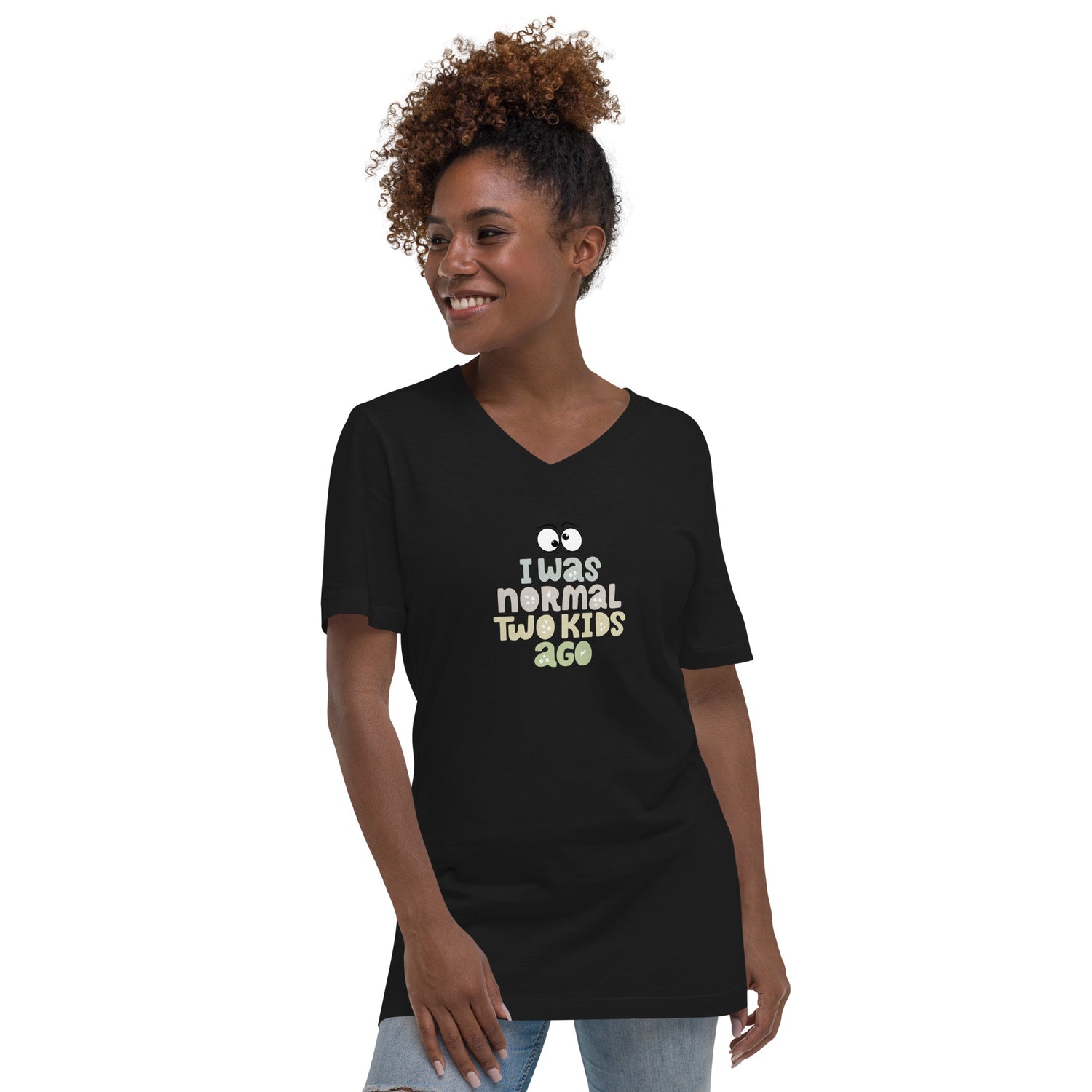 I was Normal 2 Kids Ago Short Sleeve V-Neck T-Shirt