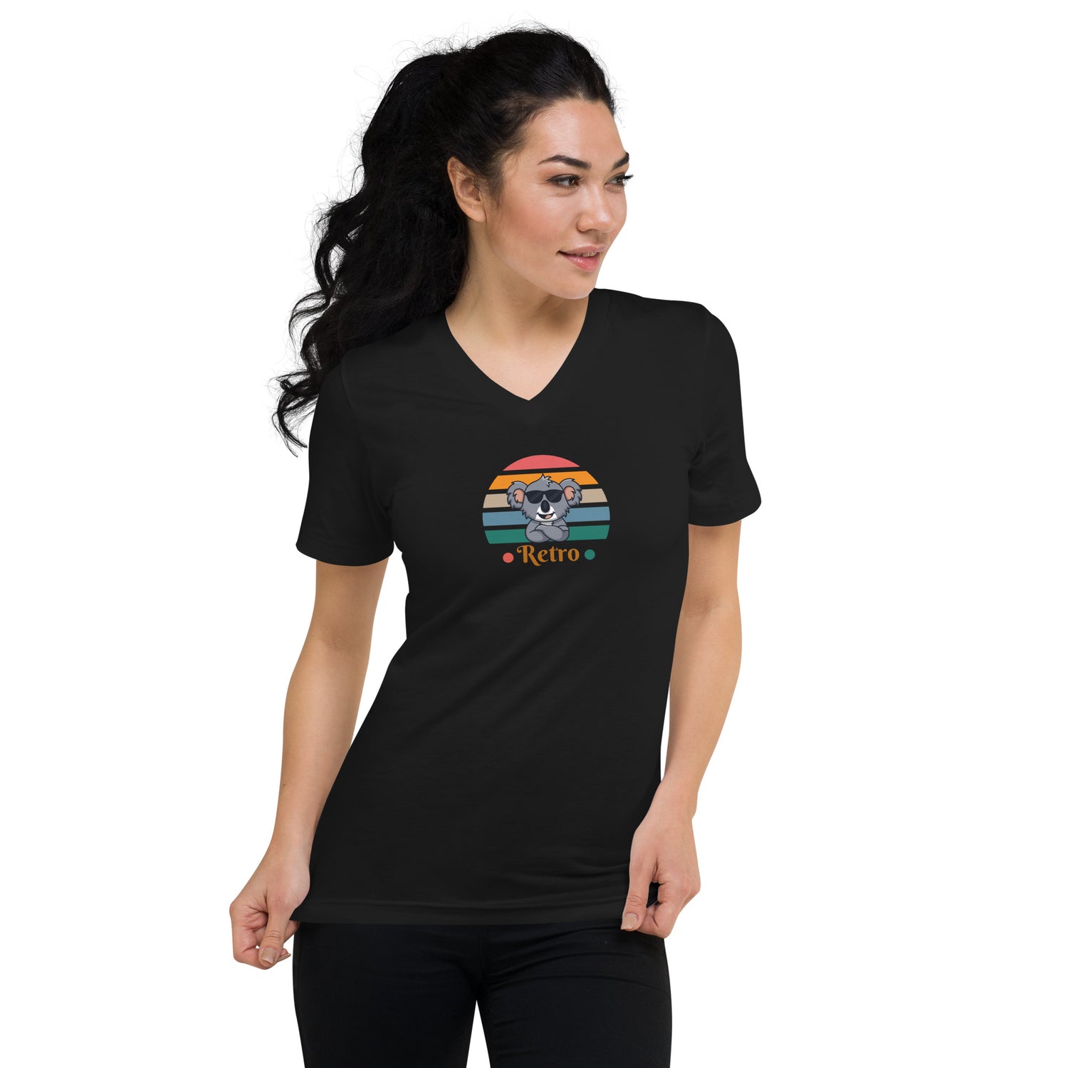 Retro  Short Sleeve V-Neck T-Shirt