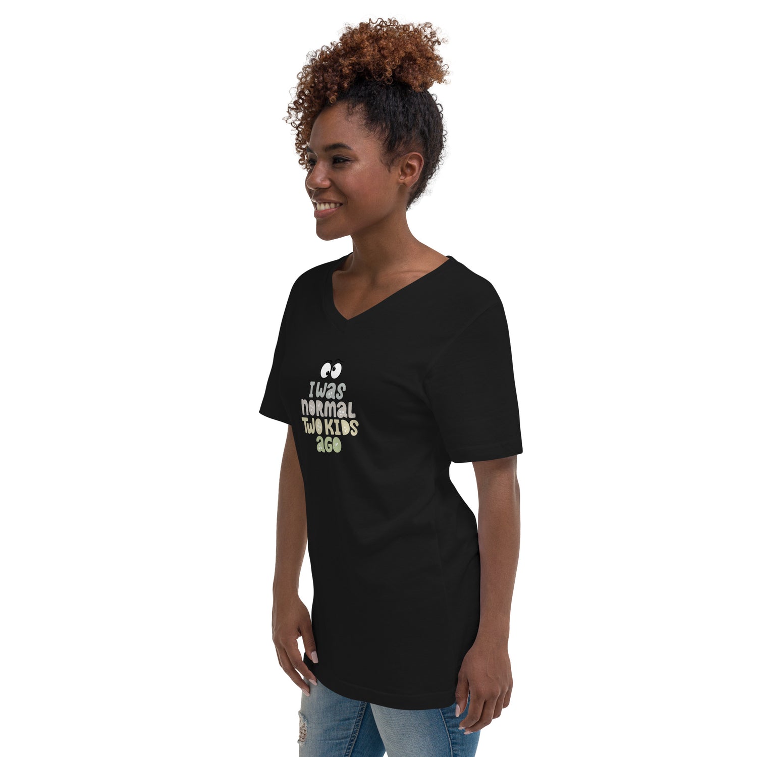 I was Normal 2 Kids Ago Short Sleeve V-Neck T-Shirt