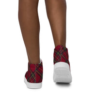 Christmas Plaid Women’s high top canvas shoes