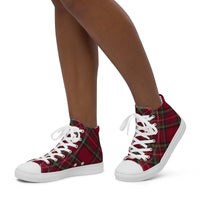 Christmas Plaid Women’s high top canvas shoes