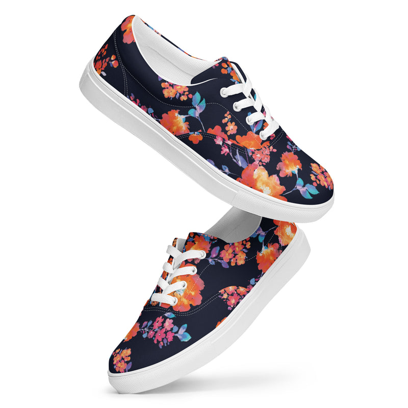 Floral Women’s Lace-up Canvas Shoes