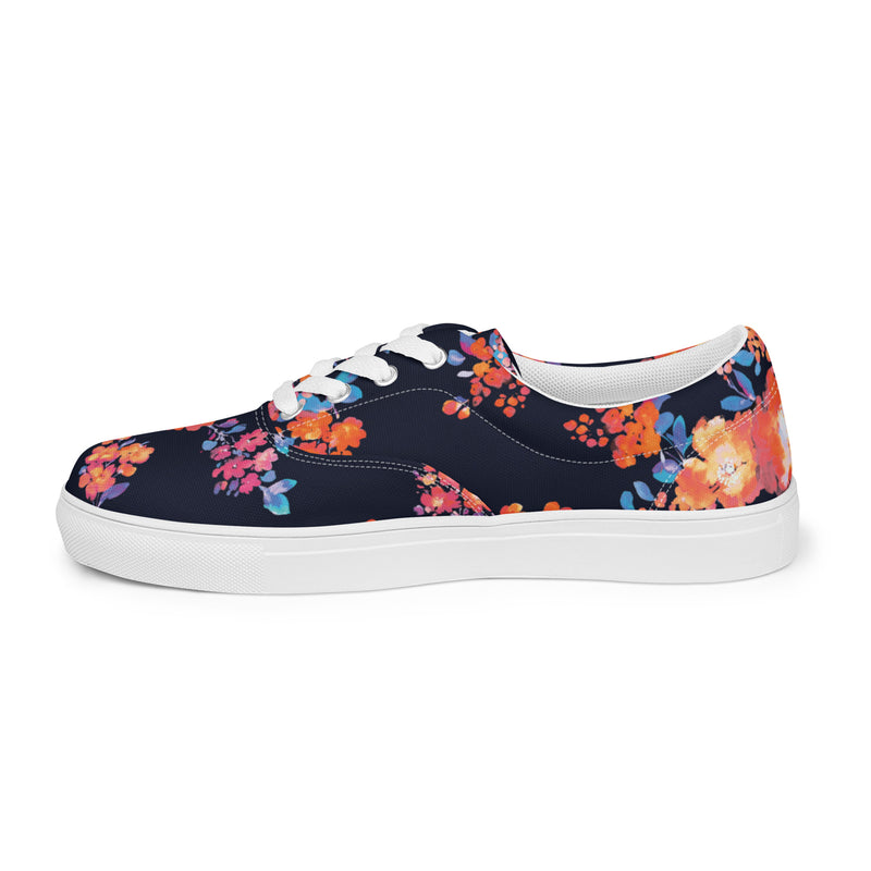 Floral Women’s Lace-up Canvas Shoes