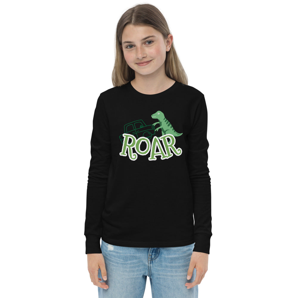 Dinosaur & Car Youth Long Sleeve Tee